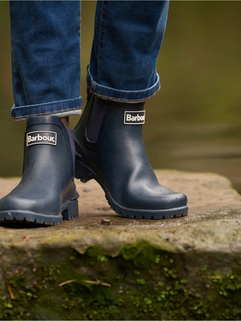 BARBOUR WILTON WELLINGTONS RAIN BOOTS NAVY 40 EU 9 US